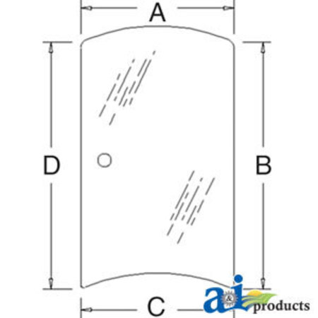 A & I PRODUCTS Glass, Side (LH) 37.75" x24.75" x6.25" A-3C581-70530